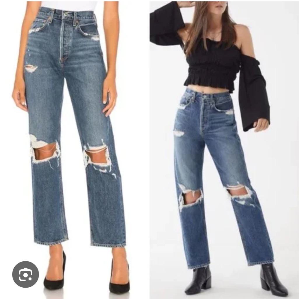 90s High Rise Loose Fit Jeans In Psyche Wash From Agolde.